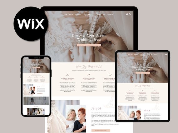 Luxury Bridal Salon Website Template: Customizable Boutique Design for Wix  - Elevate Your Online Presence Today! - Etsy