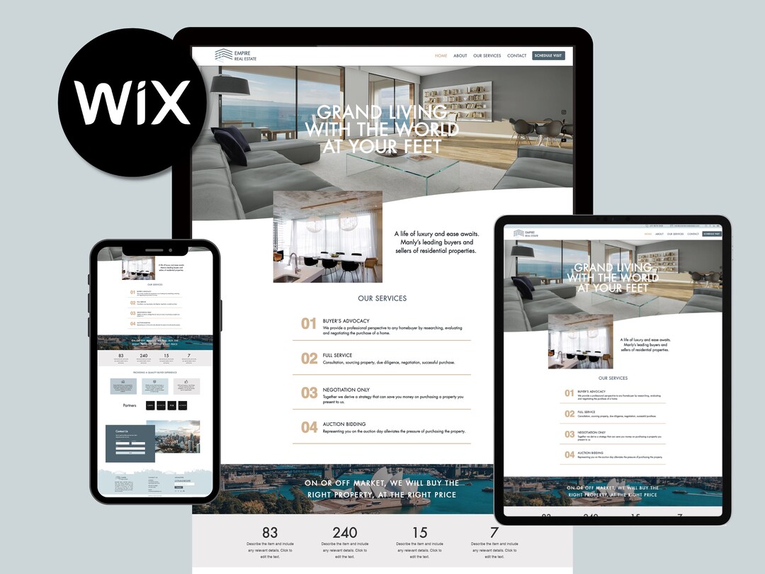 Professional Wix Real Estate Website Template | One Page, Mobile ...