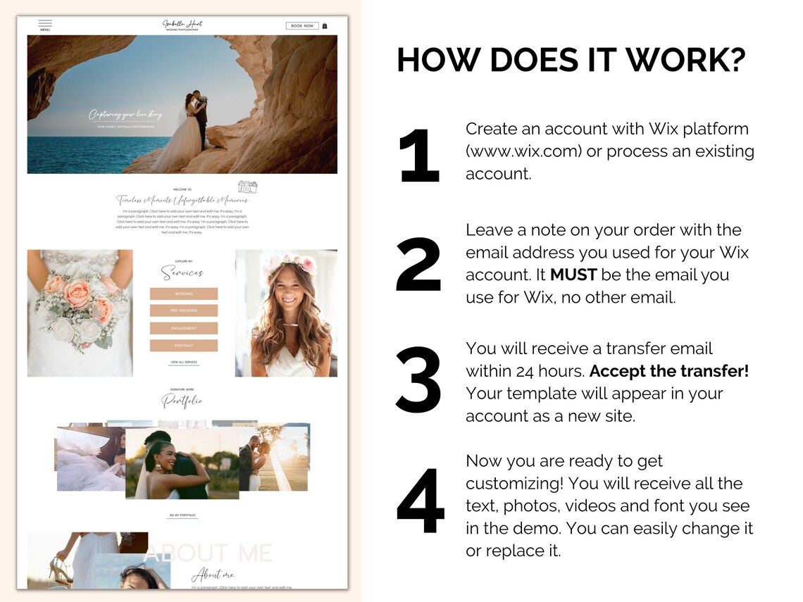 Professional Wix Photography Website Template Portfolio & Shop Wix