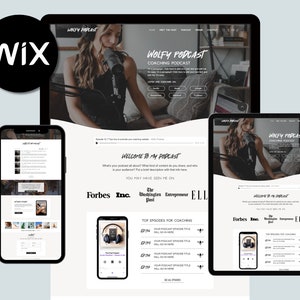 Custom WOLFY PODCAST Wix Website Template | Professional Podcasting Layout with SEO Optimization, Social Integration, and Mobile Friendly