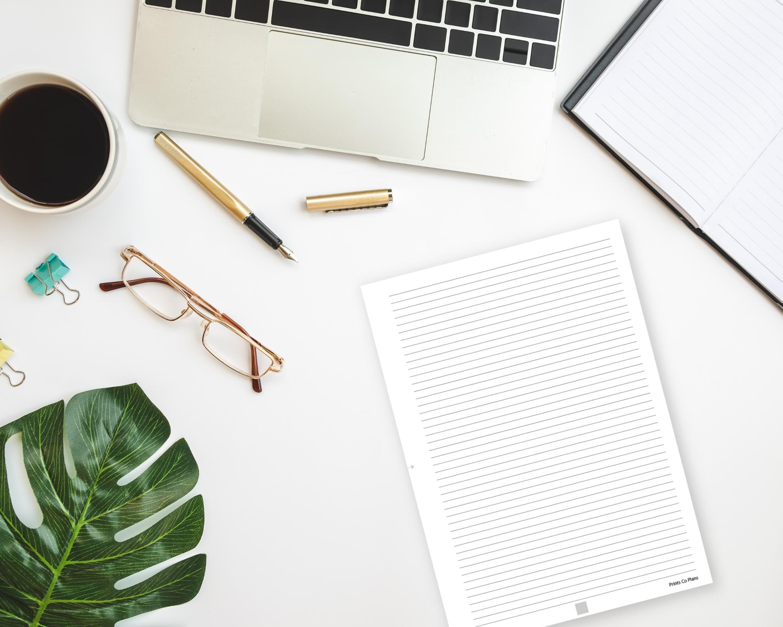 Printable Lined Paper/ Minimalist Lined Paper/ Wide Ruled - Etsy