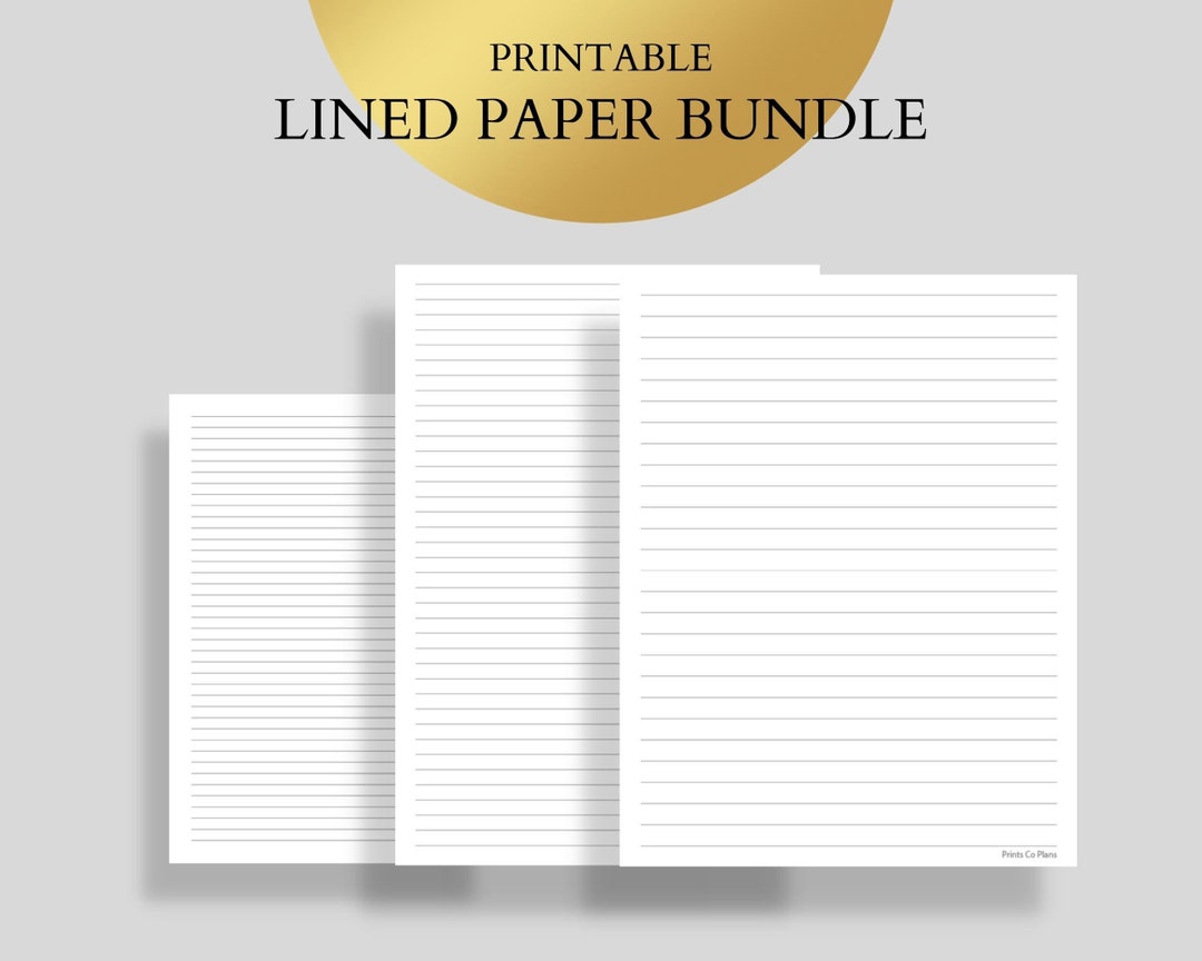 Printable Lined Paper / Lined Paper Bundle / Wide Ruled Paper ...