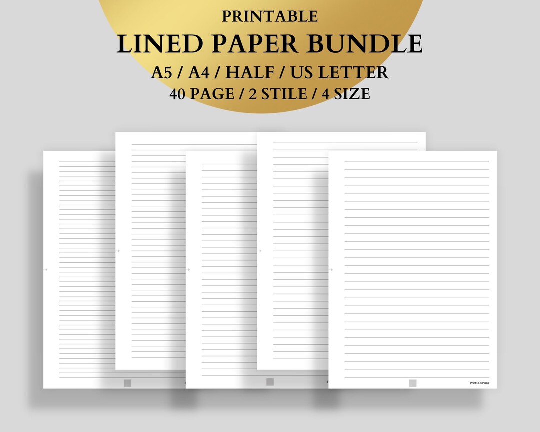 Printable Lined Paper/ Minimalist Lined Paper/ Wide Ruled - Etsy