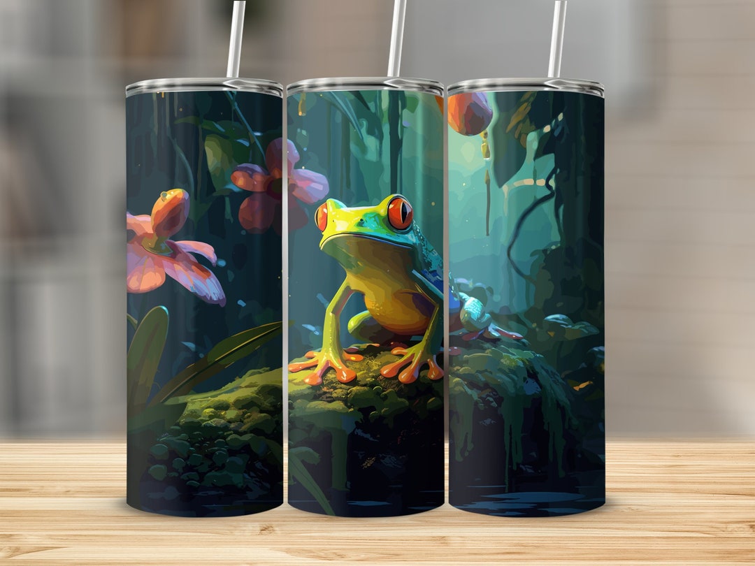 3D Frog Tumbler Wrap 20oz Skinny Tumbler Sublimation Design, Straight ...