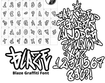 Blaze Graffiti Font, Brush Font, Street Art Font, Wildstyle, Tagging Graffiti Font, Cool Graffiti Font, Logo Font, Merchandise Font