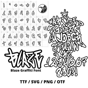 Blaze Graffiti Font, Brush Font, Street Art Font, Wildstyle, Tagging Graffiti Font, Cool Graffiti Font, Logo Font, Merchandise Font