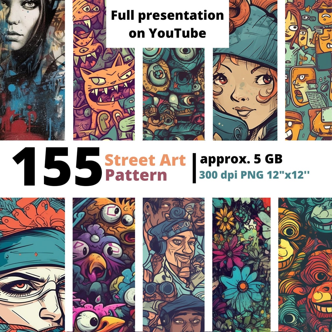 Pattern Tile Street Art 155 Background Graffiti Digital Etsy