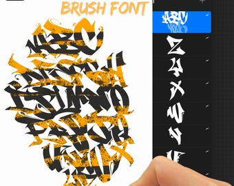 Procreate Graffiti Font VOL6 - 24 Pinsel | Buchstaben, Zahlen, Tags | Hip-Hop, Streetwear, Urban Style Bundle