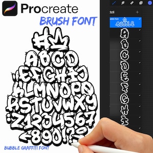 Bubble Graffiti - Graffiti Brush Set for Procreate (47 Brushes) Font Stamps