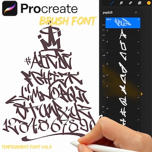 Temperament VOL.3 - Graffiti Brush Set for Procreate (43 Brushes) Font Stamps