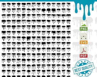 200 Unique Dripping Paint Cliparts – High-Quality PNG,SVG,PDF - Digital Download, dripping effect,decorative elements,dripping bundle,cricut