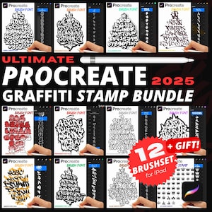 Ultimate Procreate Graffiti Font Stamp Bundle 2025 - 12+ Brushset Pack