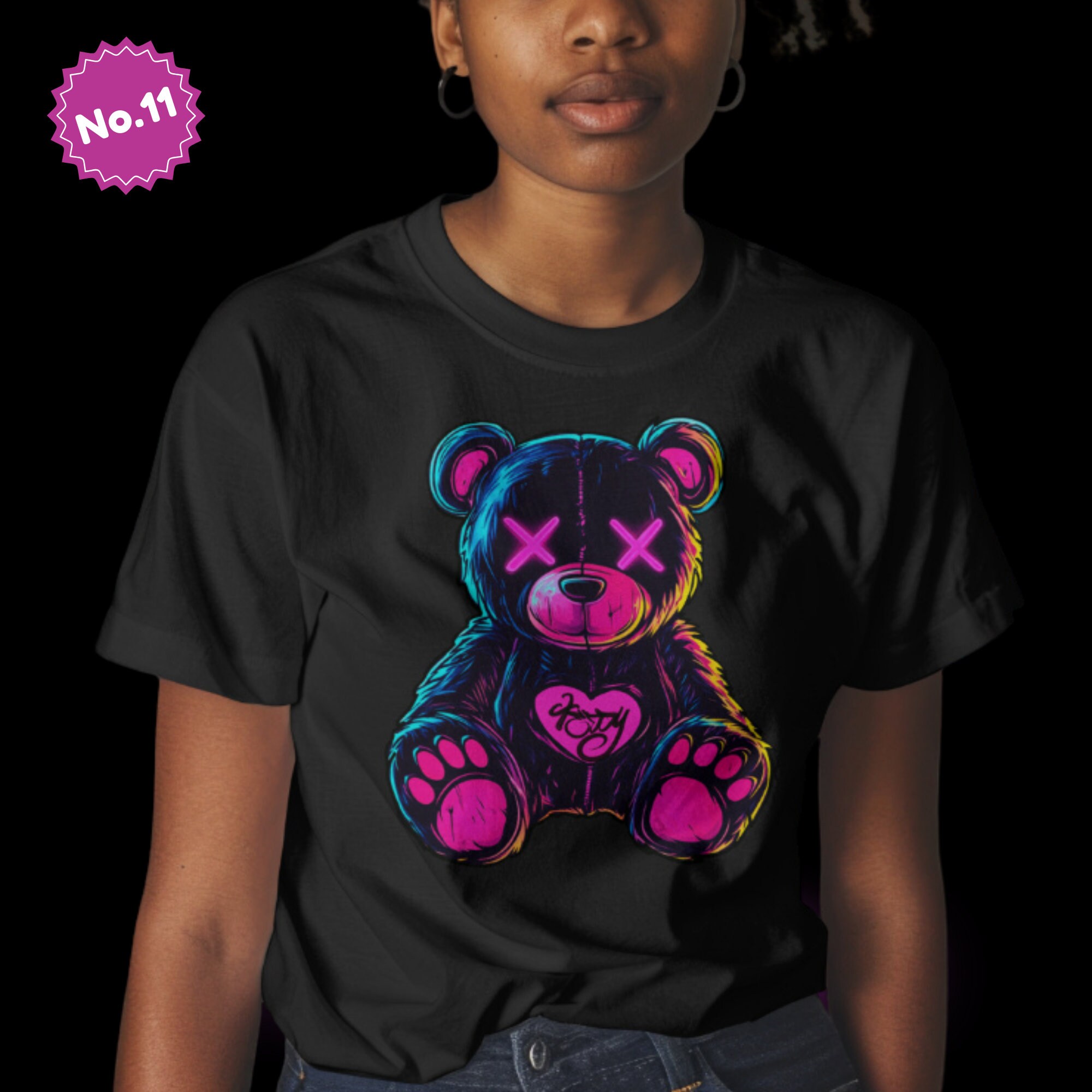 Neon Teddy Bear PNG for Sublimation,neon PNG Designs for