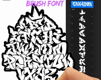 Graffiti Kreative Schrift-Procreate Pinselset (37 Pinsel), Graffiti-Buchstaben, Graffiti-Zahlen, Hip-Hop, Streetwear, Bündel, Buchstaben, Pinselset, einfach zu verwenden