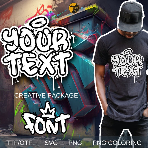 Bubble Graffiti Font SVG/TTF/PNG,GraffitiLetters,Graffiti Numbers,Clipart,Canva,Logo Font,Bold Font,Hip hop svg,Streetwear,Procreate,Cricut