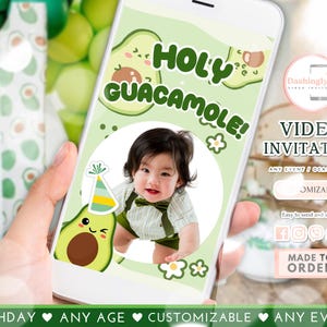 Avocado Birthday Video Invitation: Holy Guacamole Party (Add Photo)