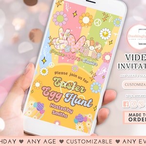 Easter Egg Hunt Video Invitation Easter Egg Event Party Neighborhood Easter Egg Hunt Party Spring Easter Egg Hunt Peace Love Easter Video