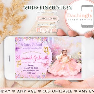 Fairy Video Invitation Birthday Invite Whimsical Pixie Fairies Princess Party Any Age (FREE Add Photo)
