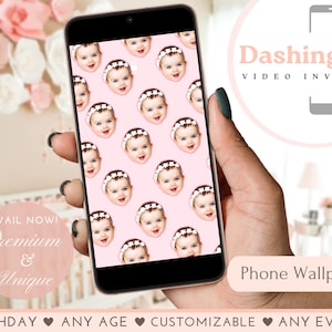 Sfondo personalizzato per iPhone con faccia di bambino carina Foto di bambini di qualsiasi età Sfondo personalizzato con motivo a faccia di telefono