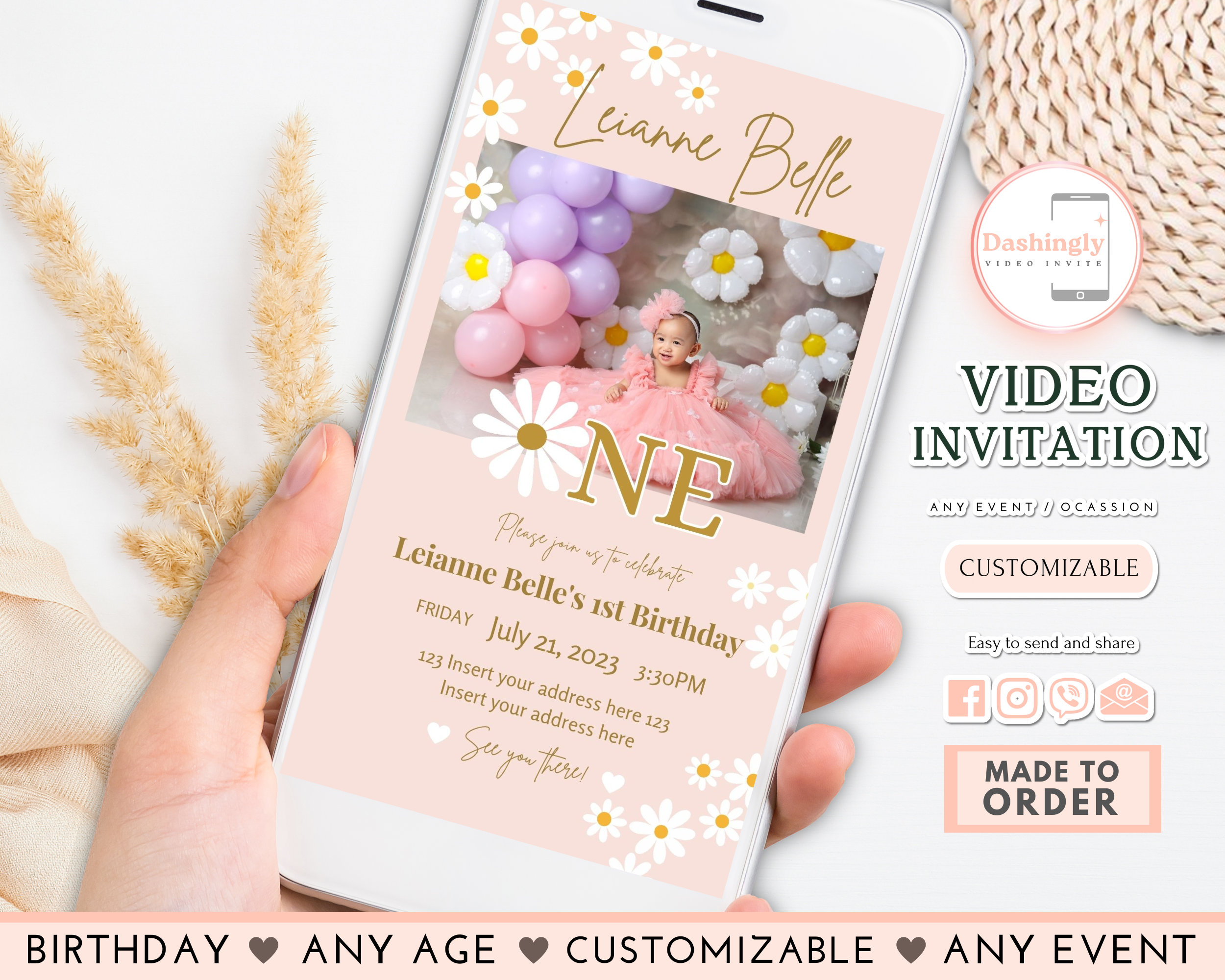 Invitación En Video Para Fiesta De Margaritas, Invitación De