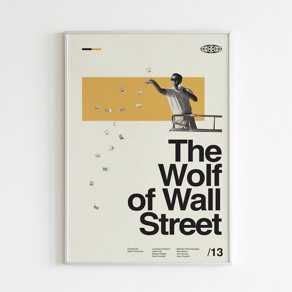 The Wolf of Wall Street Poster | Mid Century Modern Poster | Individuelles Filmposter | Retro Film Print | Vintage Film Poster | Flexible Größen