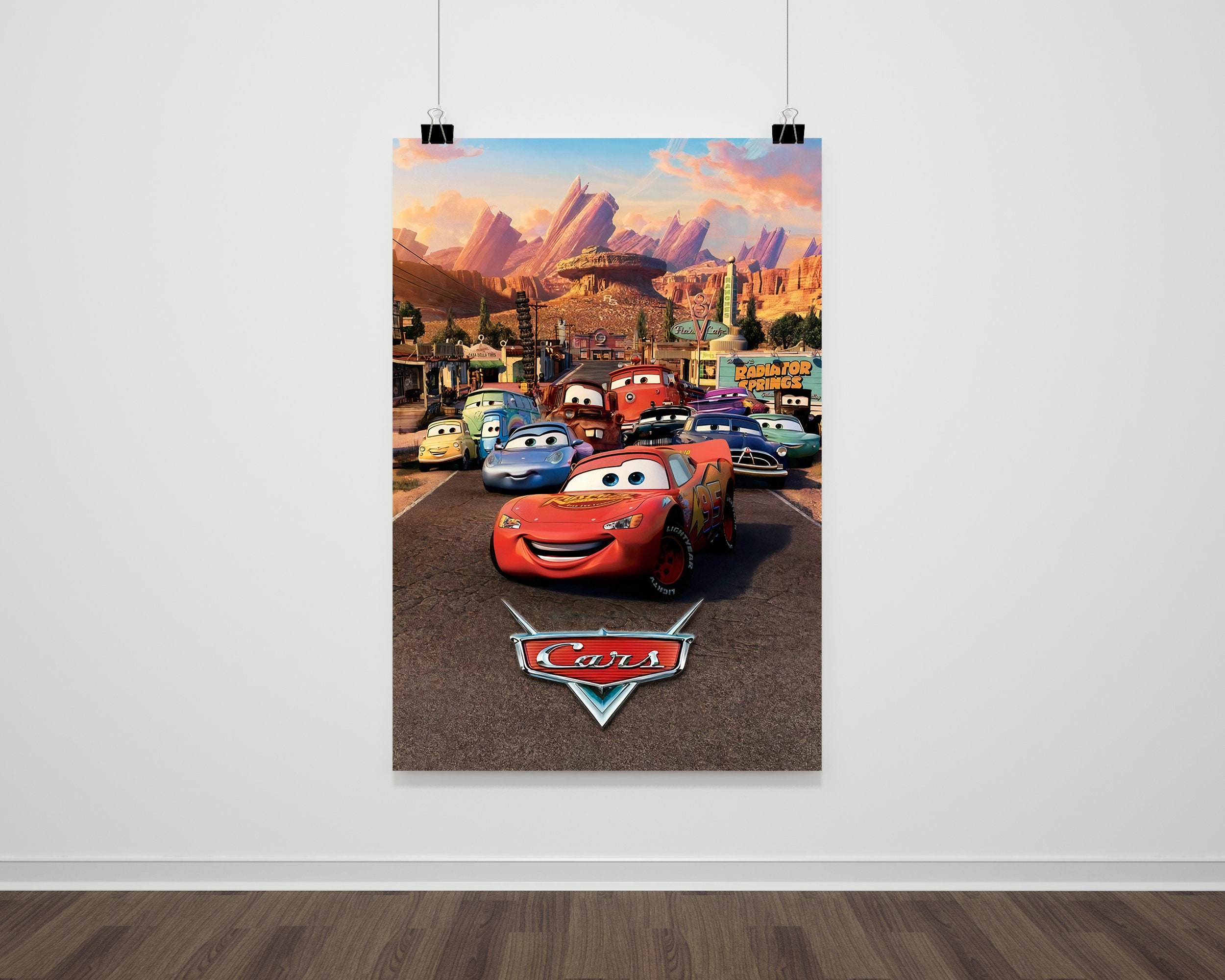Póster Disney Cars, Cars Movie Poster, Cars Pixar, Lightning McQueen, Cars Movie Merch Diseñado