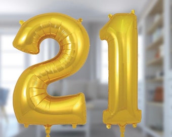 Jumbo 34" Gold 21st Birthday Balloons