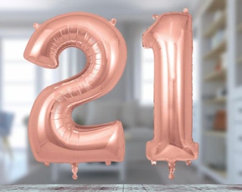 Jumbo 34" Rose Gold 21st Birthday Balloons