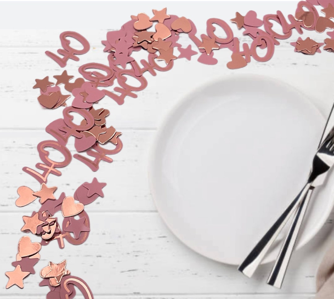 Neviti Glitz Glamour Plate Large Pink Rose Gold Age 40 Piatti di Carta
