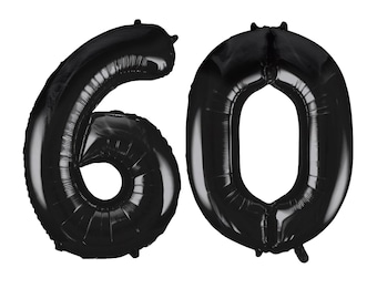 Jumbo 60th Birthday Balloons: 34" Black Party Decor