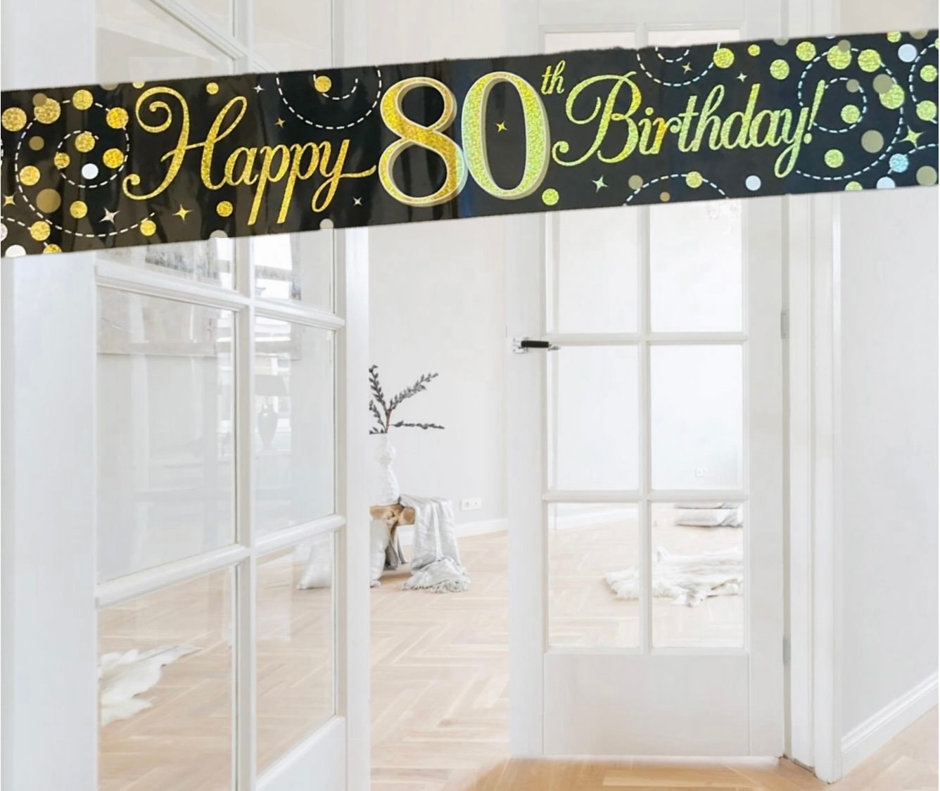 9ft Sparkling Fizz 50th Birthday Banner - Black & Gold Holographic 9ft Sparkling Fizz 50th Birthday Banner - Black & Gold Holographic