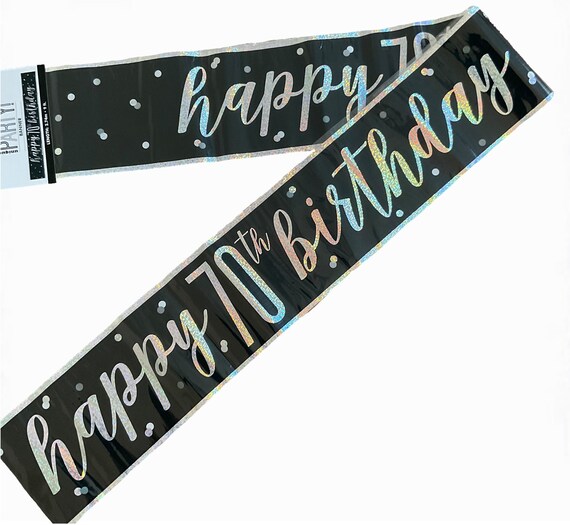 70th Birthday Black And Gold Banner
