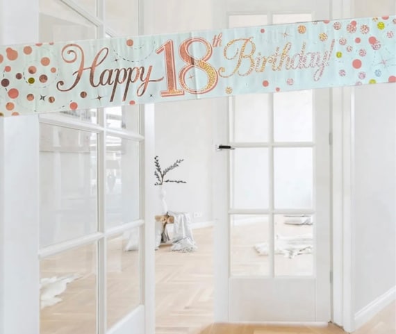 Happy 18th Birthday Door Banner - 3ft X 6.1ft Black & Gold Party Backdrop, Weather-Resistant Polyester - View #9
