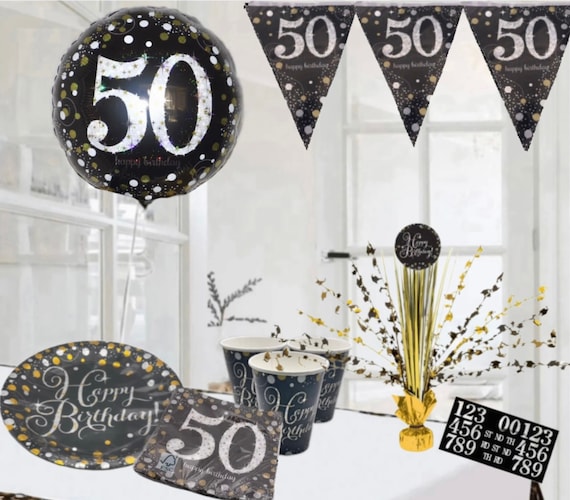 Cheerland Silver 50th Birthday Decorations Number 50 Circle Dot Twinkle Star Garland Metallic Hanging Streamer Bunting Banner Backdrop - View #4