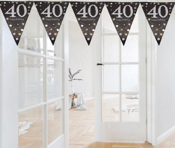 Amscan Blue Sparkle Party Bunting Banner | 4 Meter 30th Celebration Decoration