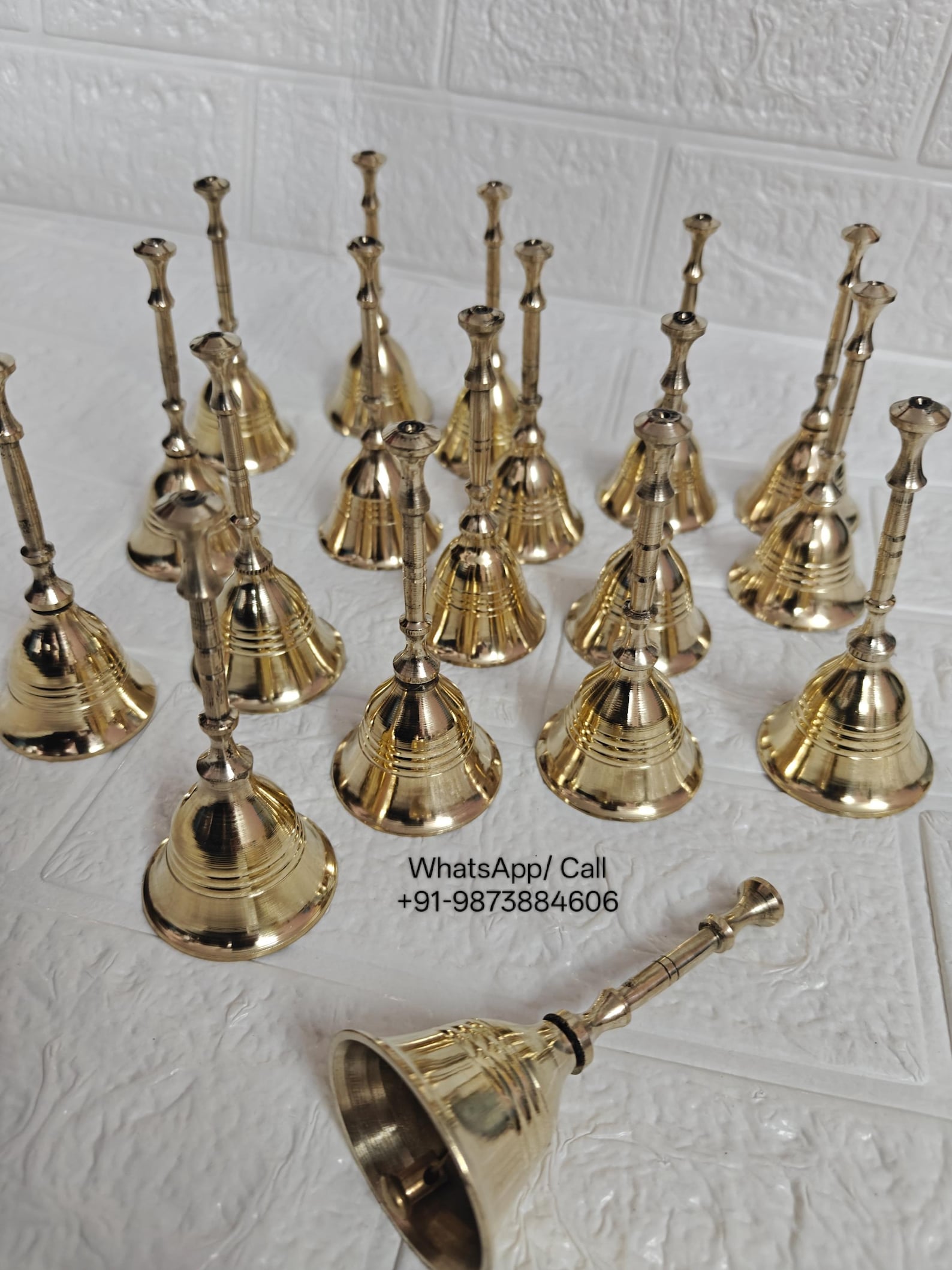 A Lot of Brass Ringing Bells for Guests at a Special Event, Pheras, or ...