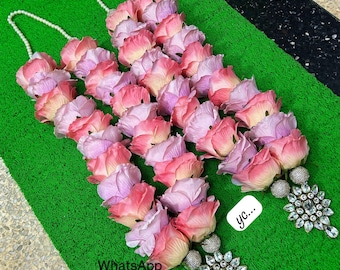 Pack OF 2 Handmade Shubh Vivah Artificial Flowers mala,Gift For Groom Bridal, Flower colllins For Wedding Anniversary marriage, Return Gift