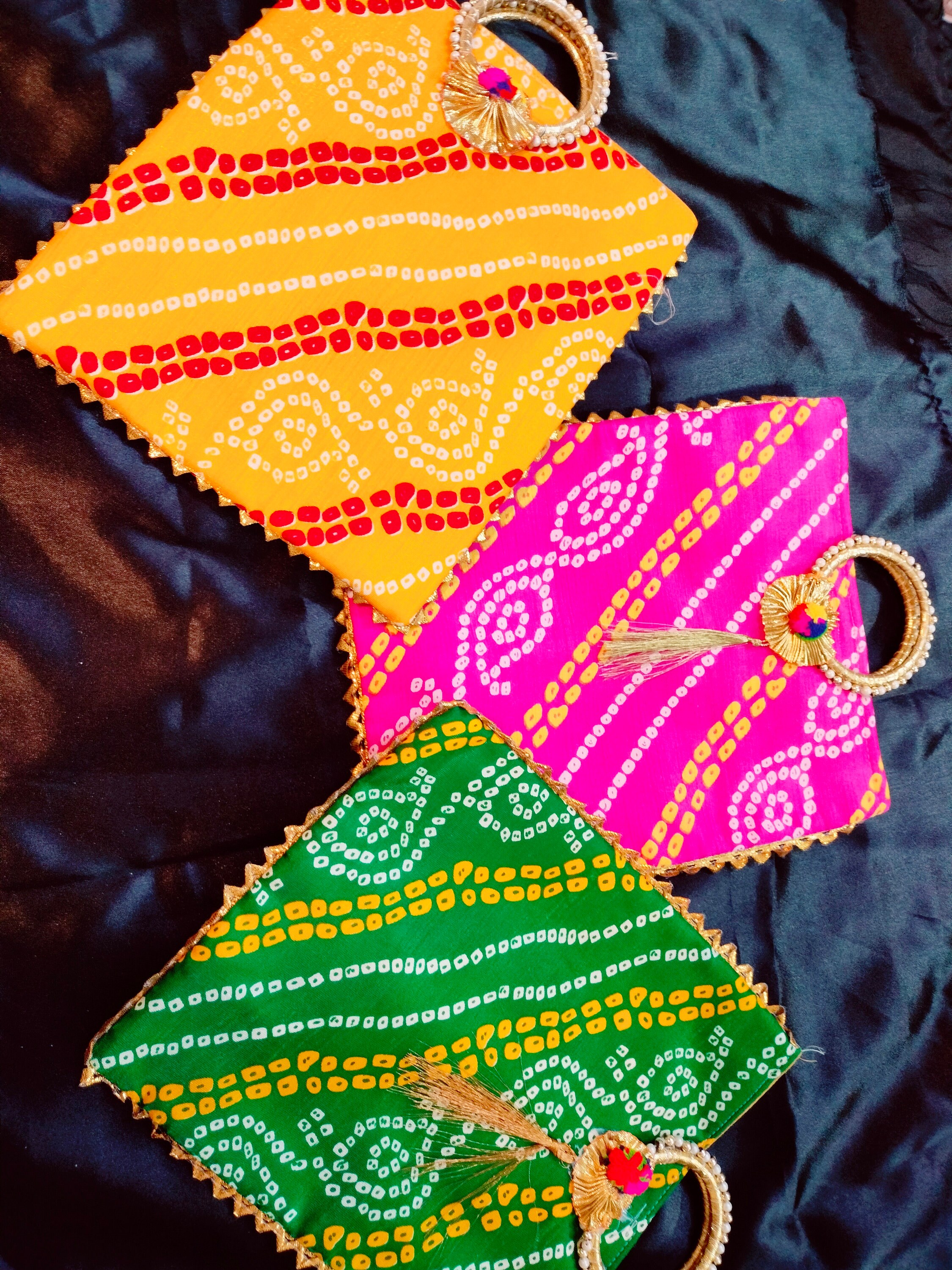 Lot pf 100 pc beautifully Handcrafted Embroidered Bandhej Handbag,  Gifts, Wedding Favor, Return Gift bag, sangeetv gift bags, diwali gift