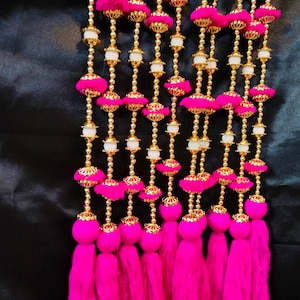 200 PCs pom pom handwork Hangings 5 ft long for Decor Floral Wall Hangings fr Temple,Diwali Decor Hanging,Diwali Gift ,Weding,Festival Decor