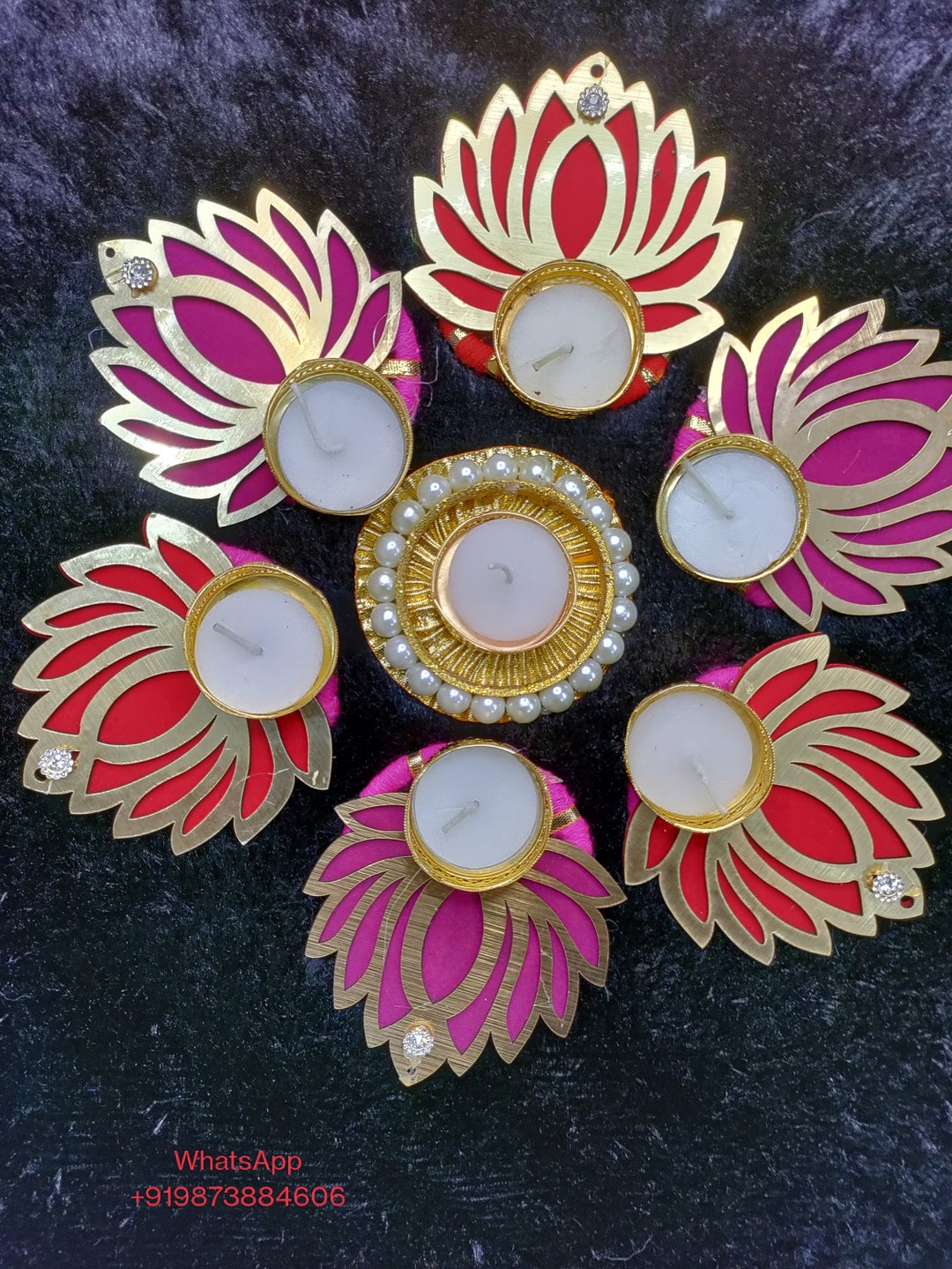 Lotus Tea Light Holders Rangoli,diwali Diyas, Diwali Gift,home Decor
