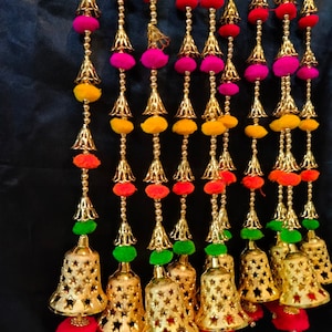 200 x PC pompom handwork Hangings (5ft  long) for Decoration Floral Wall Hangings fr Temple,Diwali Decor Hanging,Diwali Gift Decor,Weding