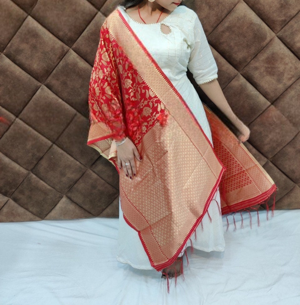 Silk dress with banarasi dupatta hot sale