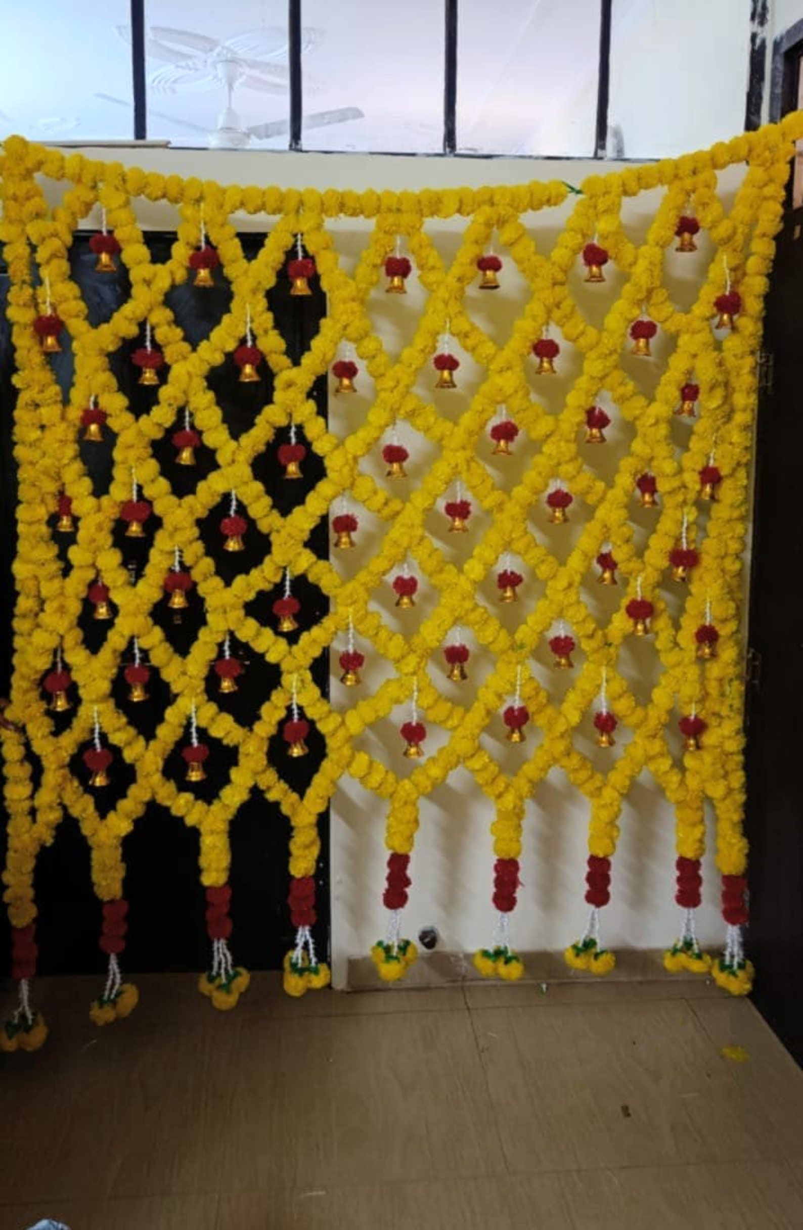 High Quality Marigold Flower Backdrop/ganpati Decoration/backdrops
