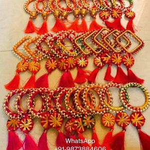 Hurtowa partia ręcznie robionych bransoletek na majonez, prezenty dholki, prezenty dla druhen, prezenty ślubne, prezenty haldi mehndi, gaane