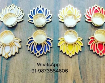 100 piezas Royal look Lotus Tea Light Holders, Diwali Diyas, Regalo Diwali, Decoración del hogar, Decoración Diwali, Portavelas, Portavelas, Mesa