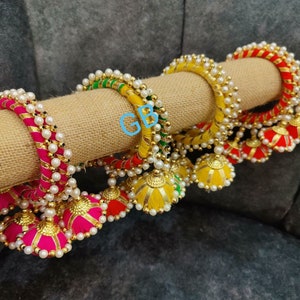 100 Pcs Sangeet Haldi Mehndi Ganey Ganaas Indian Wedding Bracelets Mehndi Mayoon Kalire Indian Wedding Favours Occasion Assorted Colors Gift