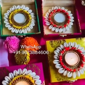 Diwali gift box of tealight / candle holder for diwali celebration /diwali decor/ festival gifts/ handmade diya/ diwali diya ,kodi diya