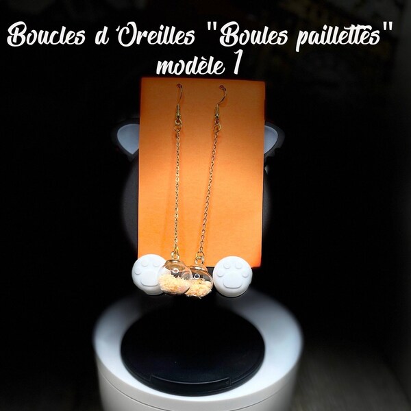 Boucles d'oreilles/ Gamme « boules paillettes » de Lylith