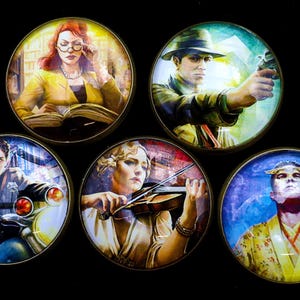 Fichas de investigador de Arkham Horror LCG (reversibles) / Los devoradores de sueños / Mejora de juego de mesa hecha a mano