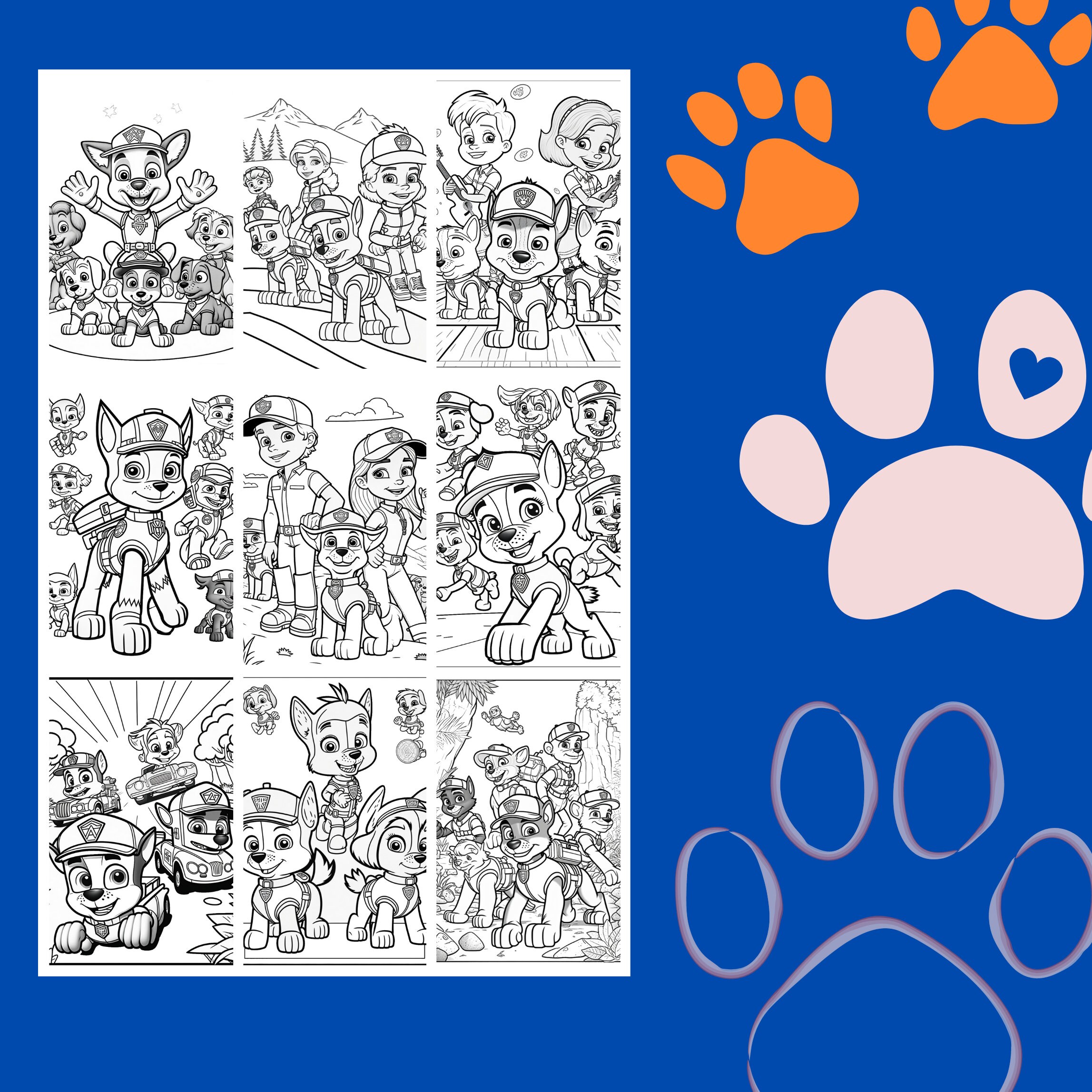 Pup Patrol Fun: 43 Coloring Printables for Kids - Etsy